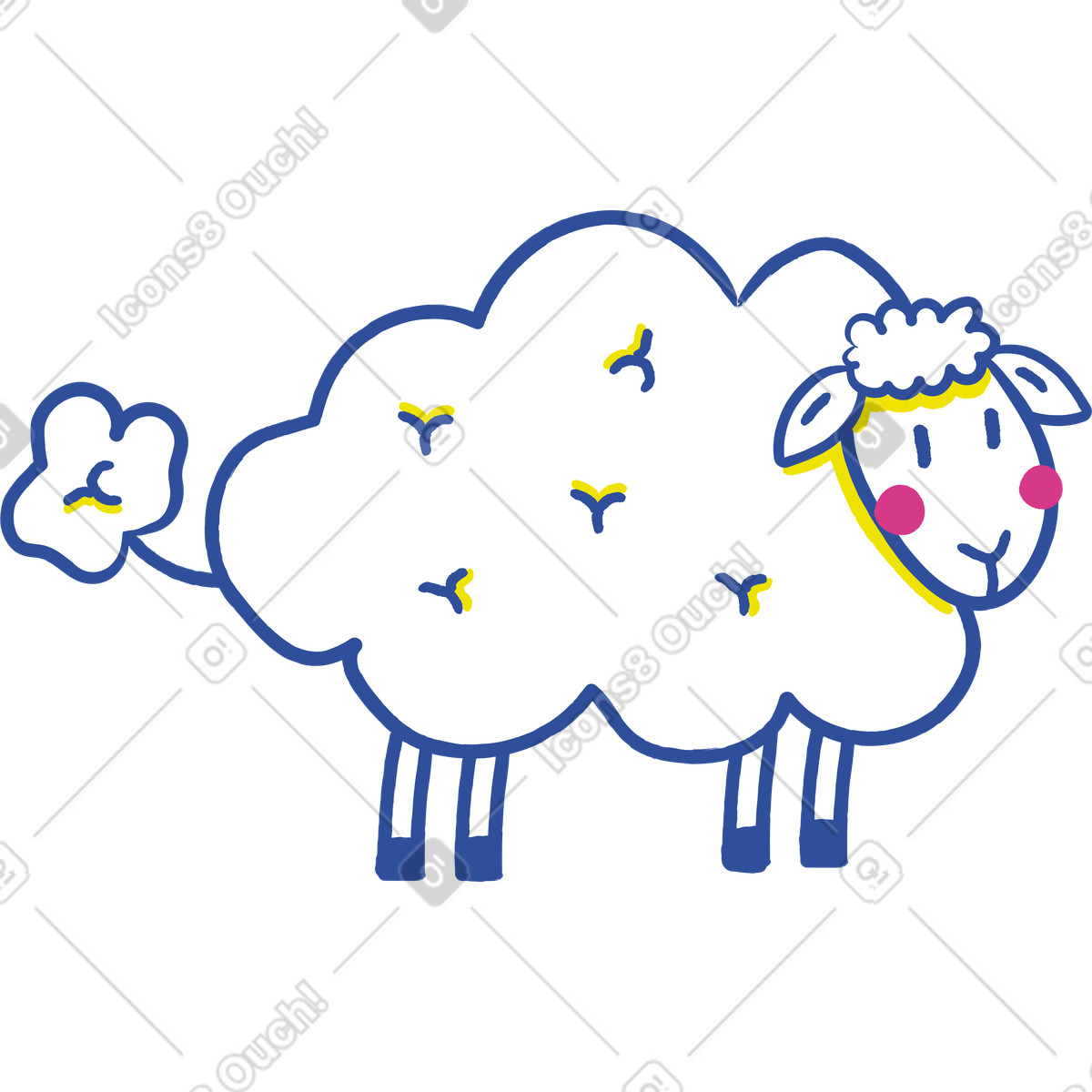 Ilustración Oveja en estilo Lime a descargar en PNG y SVG
