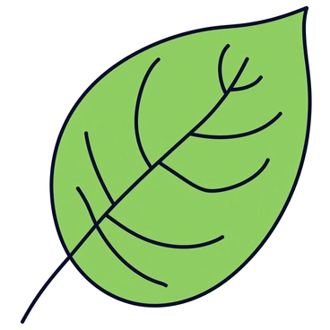 A close-up illustration of a milkweed leaf with a rich green color. The leaf features prominent, intricate veins that create a distinct pattern across its surface. The texture of the leaf is smooth with slight variations, highlighting its natural characteristics. The edges of the leaf are slightly wavy, enhancing its detailed appearance. The background is simplified to emphasize the leaf itself.