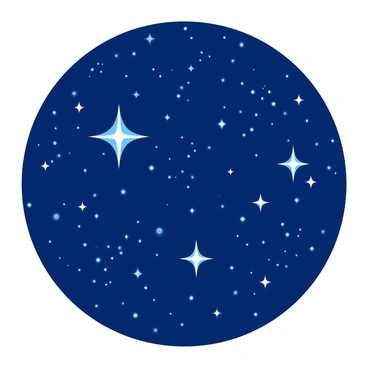 A duotone illustration features a night sky filled with shimmering stars in a harmonious pattern. The stars are depicted in a radiant arrangement, each twinkling brightly against a contrasting background. The image conveys a sense of divine order through the symmetry of the star formation, with some stars appearing larger and brighter while others are smaller and more distant. The overall composition highlights the beauty of the celestial arrangement, inviting the viewer to admire the intricate design of the universe.