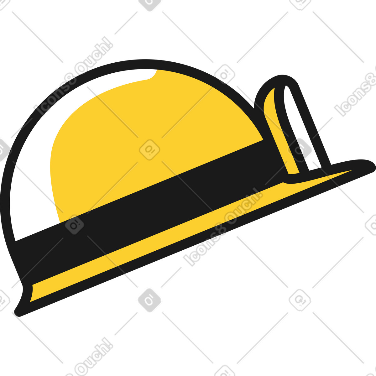 Illustration Casque de construction avec lampe poche dans le style Taxi à télécharger aux formats PNG, SVG
