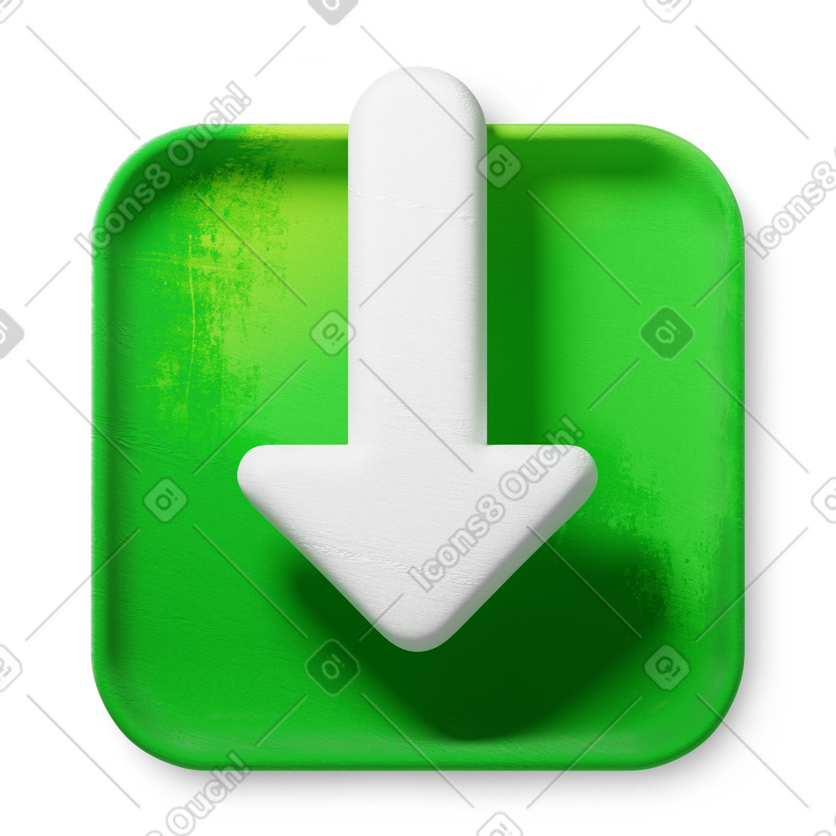 Green download button-Illustration im 3D Microsoft Fluent illustration-Stil als in PNG, SVG