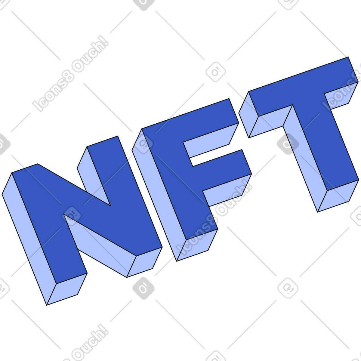 Иллюстрация Надпись nft текст в PNG и SVG