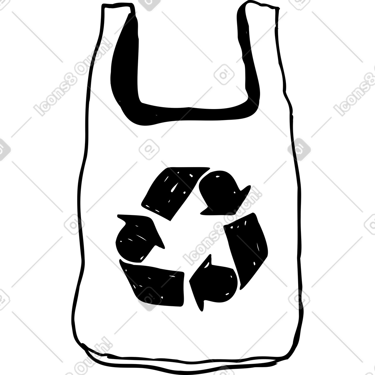 Illustration Recycler le sac en plastique dans style Marks à télécharger aux formats PNG, SVG