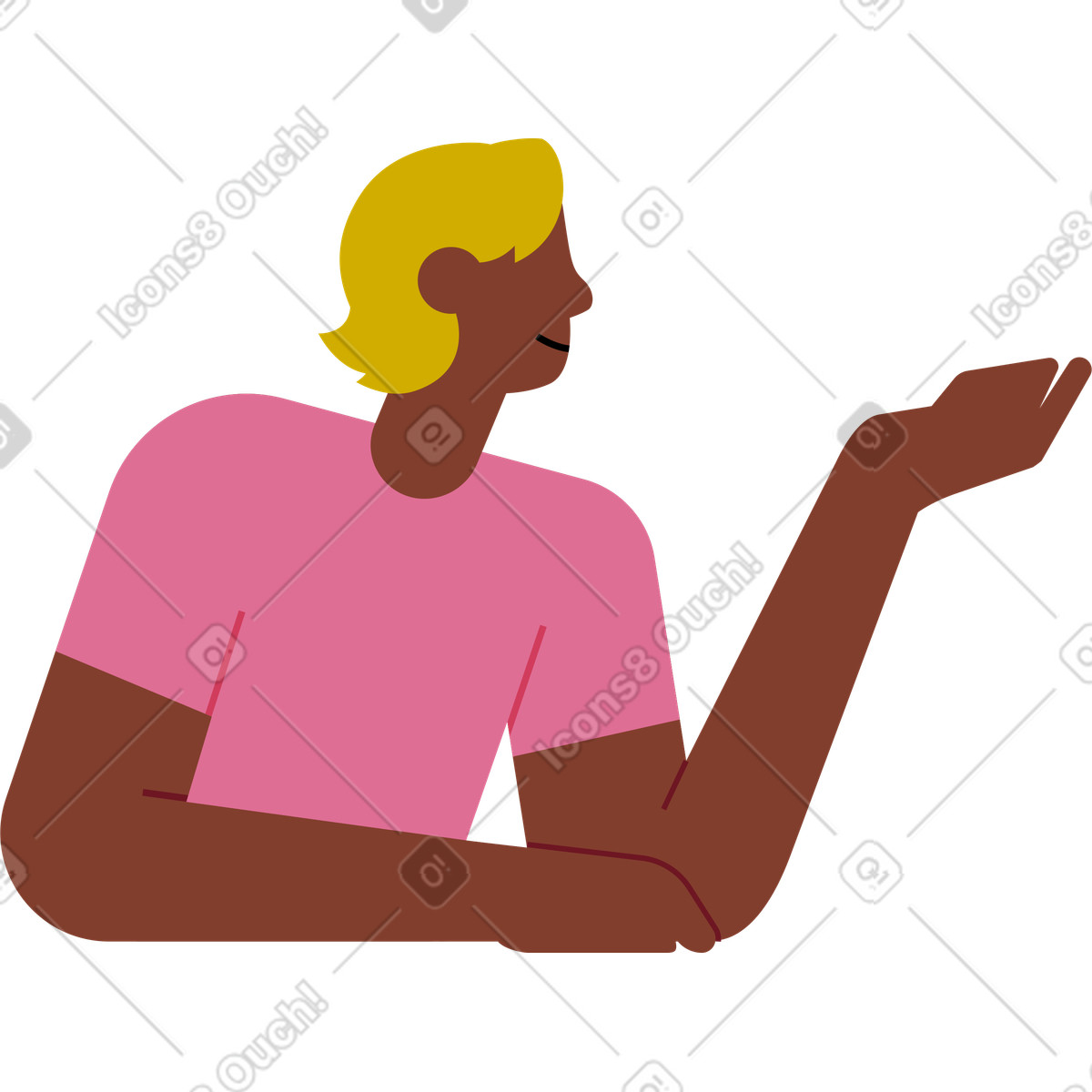 Ilustración Empleado de oficina presentando algo en estilo Vector a descargar en PNG y SVG