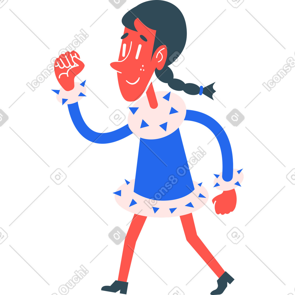 Ilustração de Girl walking em no estilo Kingdom para baixar em PNG, SVG