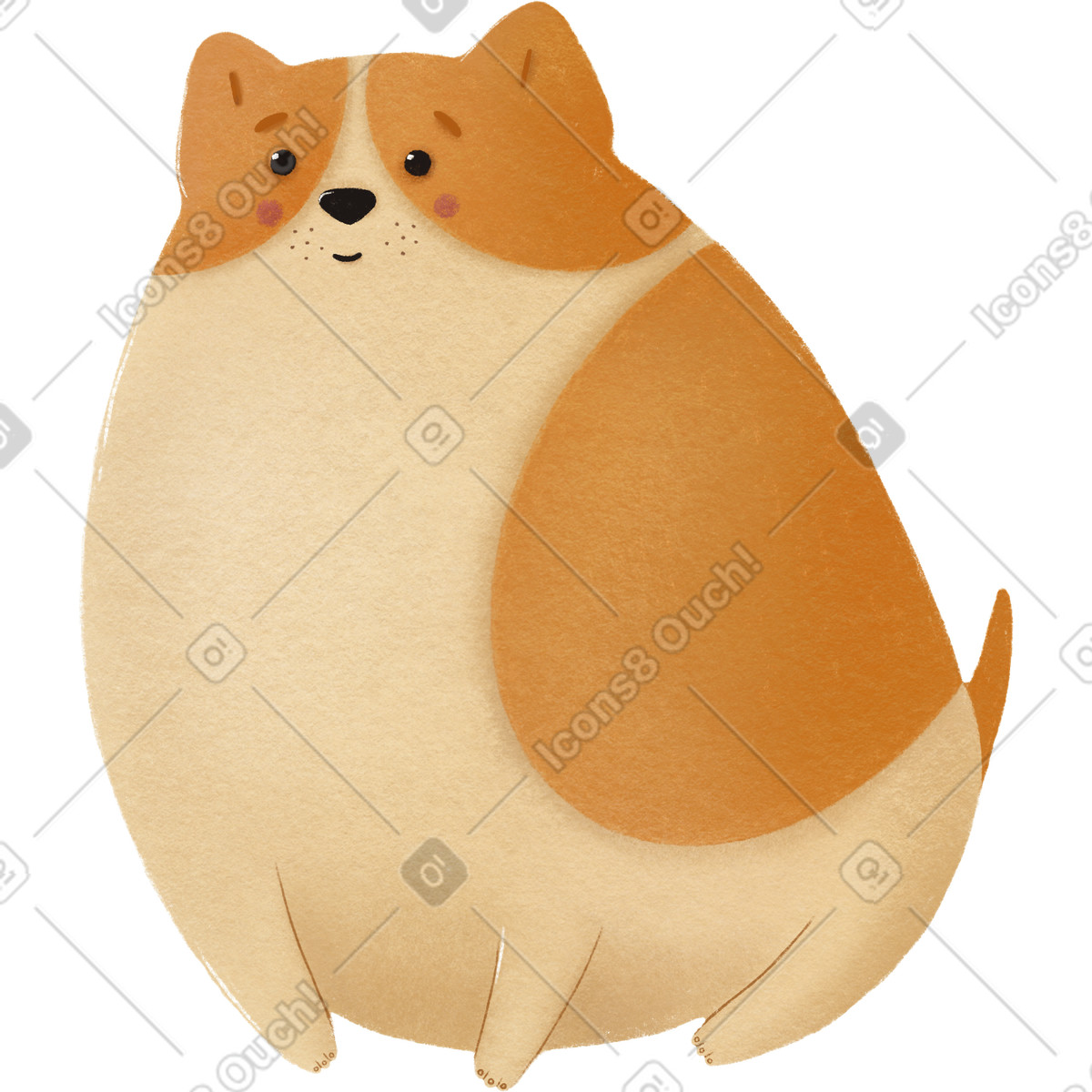 Corgi illustration in Woolly style download in PNG, SVG