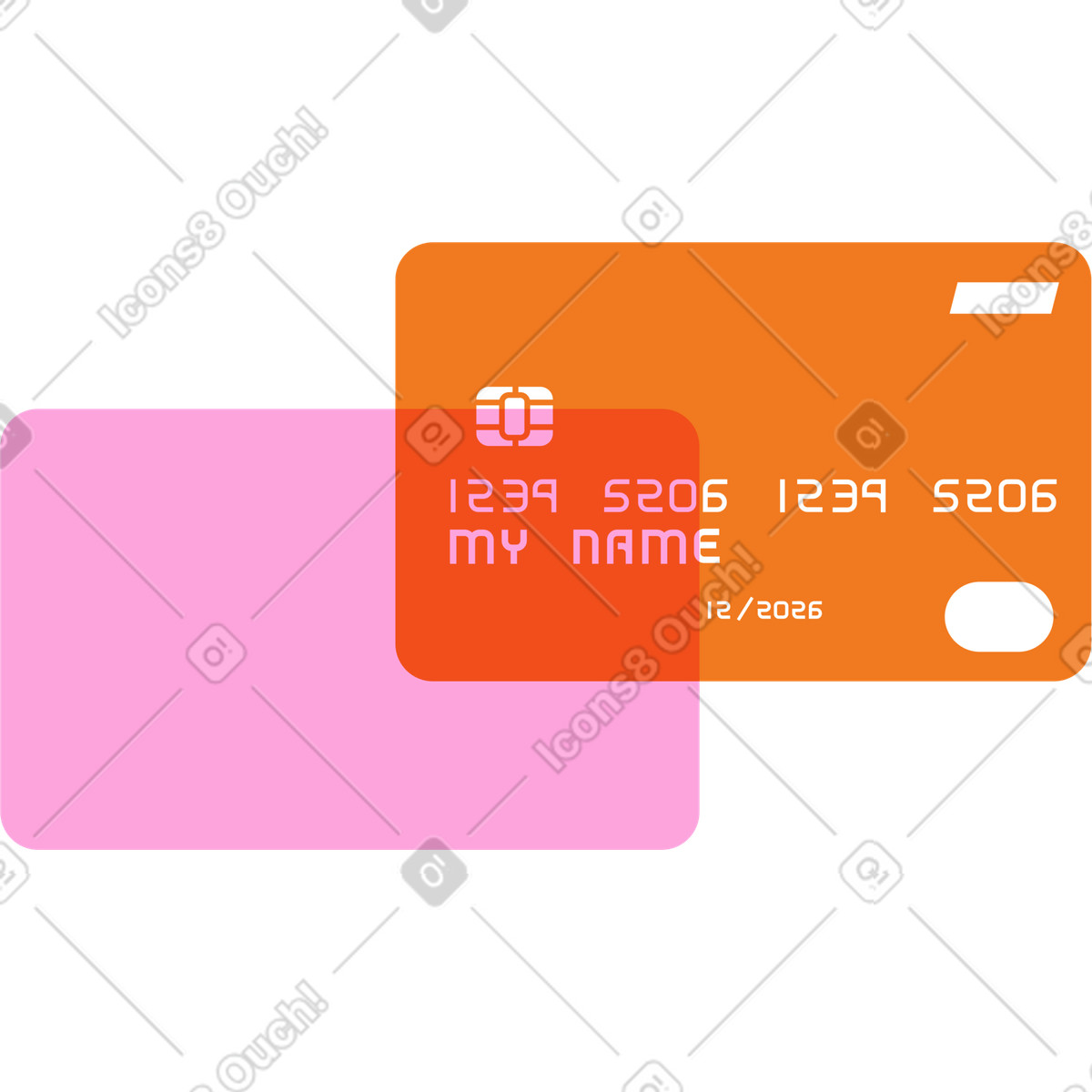 Bank cards illustration in PNG, SVG