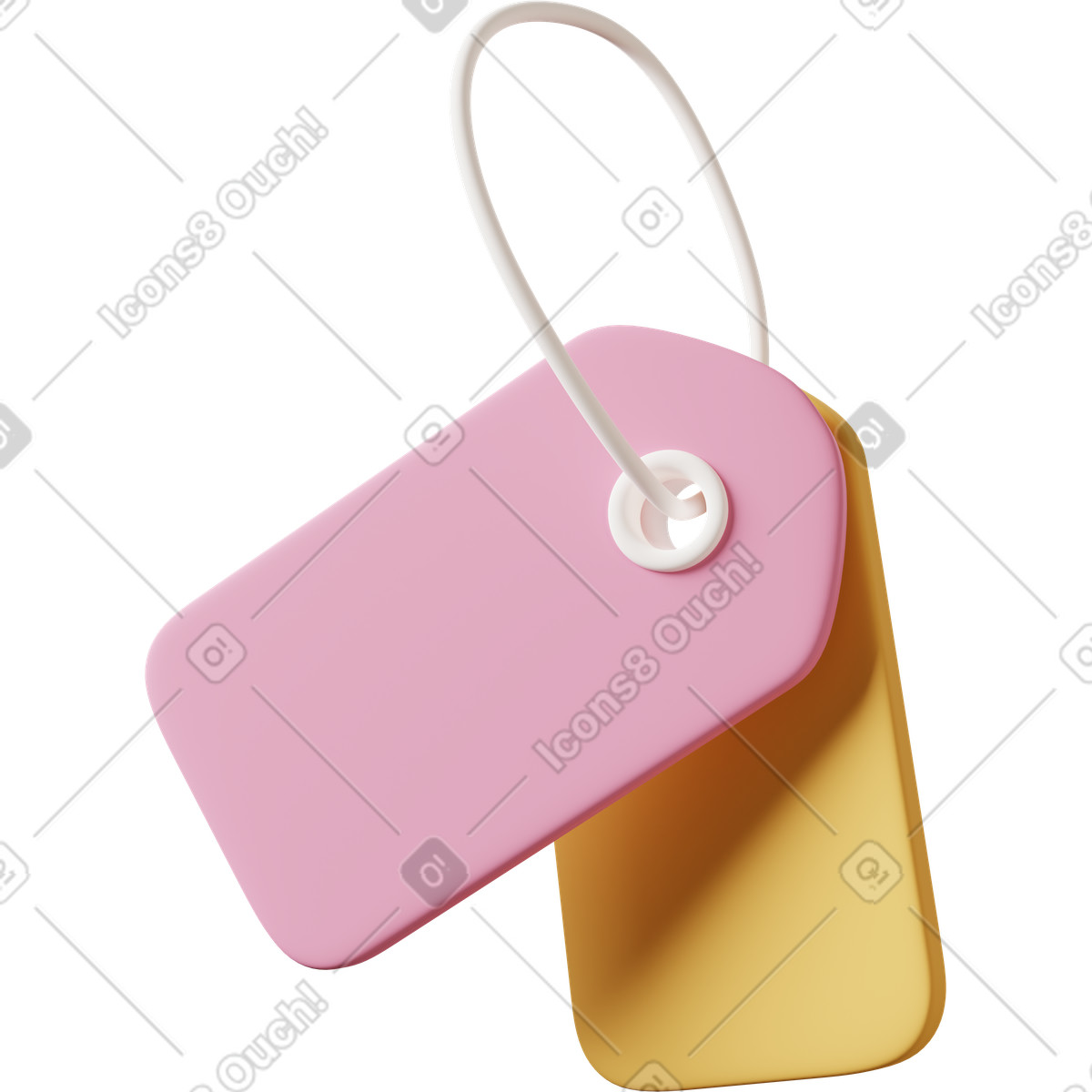 3D Casual life 스타일의 Pink and orange price tags 일러스트레이션 PNG, SVG 다운로드