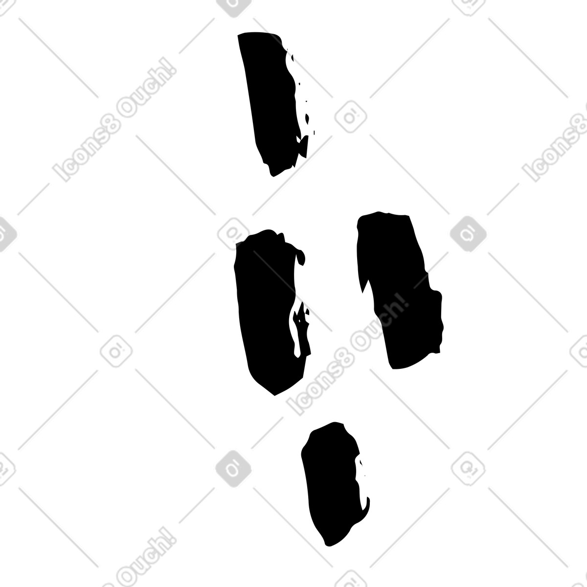 Four dashed shapes illustration in Scandi style download in PNG, SVG