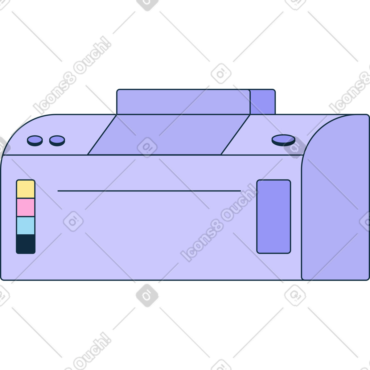 Ilustración Impresora para imprimir en estilo Bubble gum a descargar en PNG y SVG