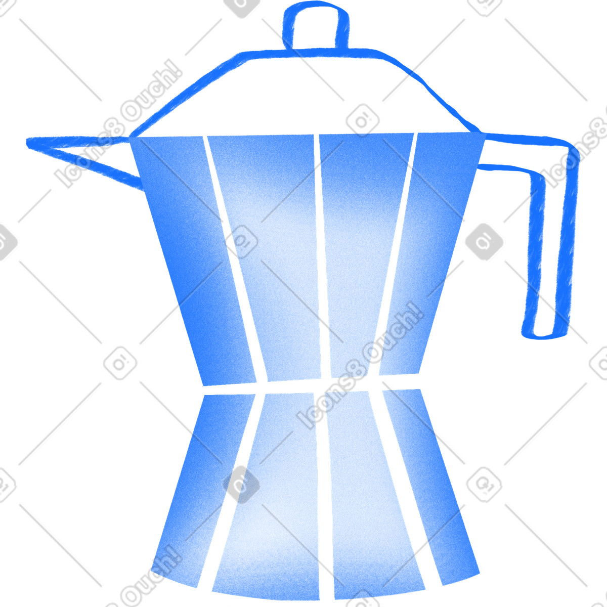 Иллюстрация Blue coffee pot в стиле Bonny — скачать в форматах PNG, SVG