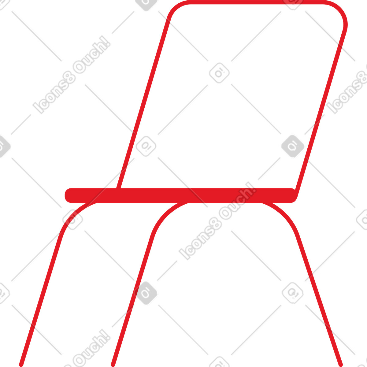 Ilustração de Cadeira vermelha com encosto em no estilo Folks para baixar em PNG, SVG