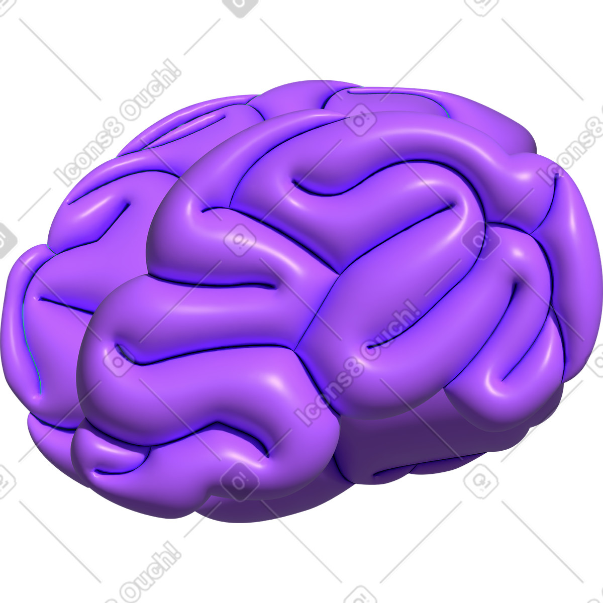 Pop スタイルの Brain のイラストをPNG、SVG形式でダウンロード