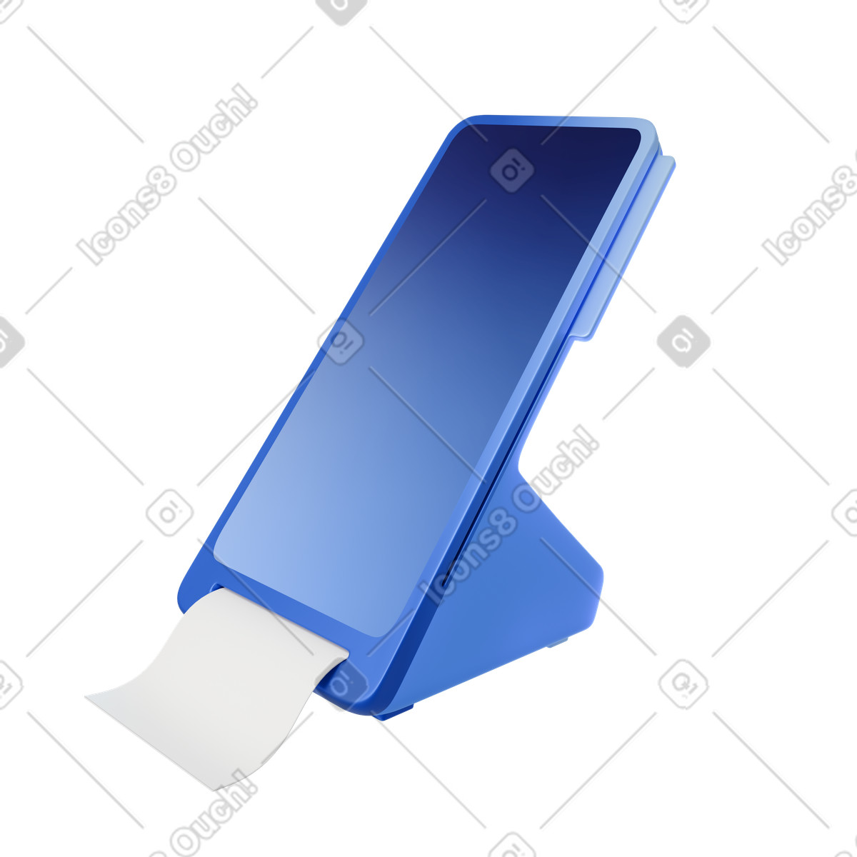 Ilustración Payment terminal with receipt en estilo 3D Blueprint a descargar en PNG y SVG