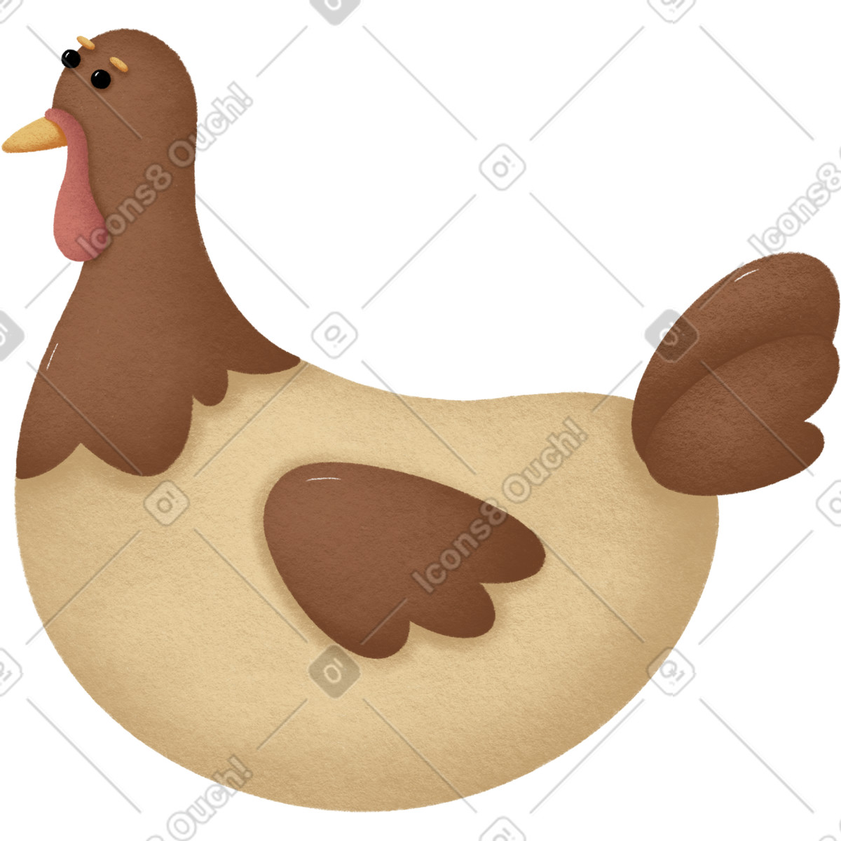 Tacchino illustrazione in stile Woolly scarica in PNG, SVG