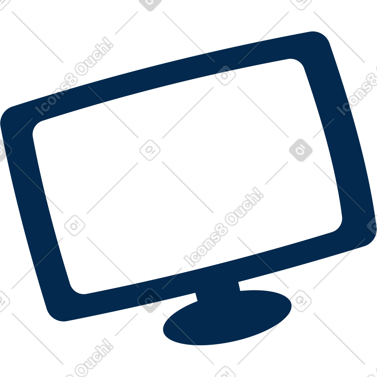 Weißer monitor-Illustration im Flame-Stil als Download in PNG, SVG