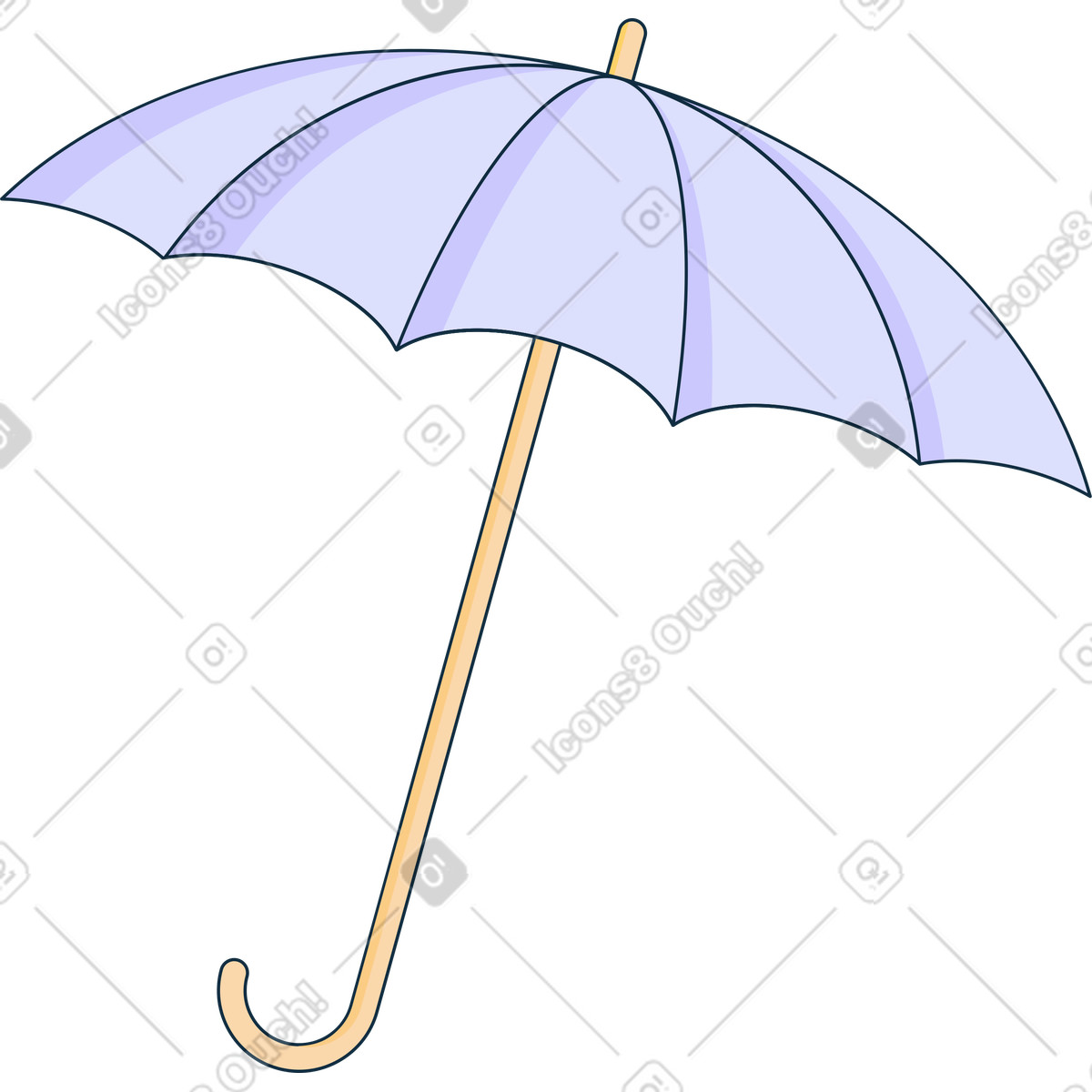 Regenschirm-Illustration im Bubble gum-Stil als Download in PNG, SVG