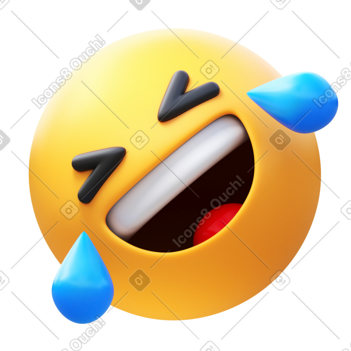 Rolling on the floor laughing illustrazione in stile 3D Fluency scarica in PNG, SVG