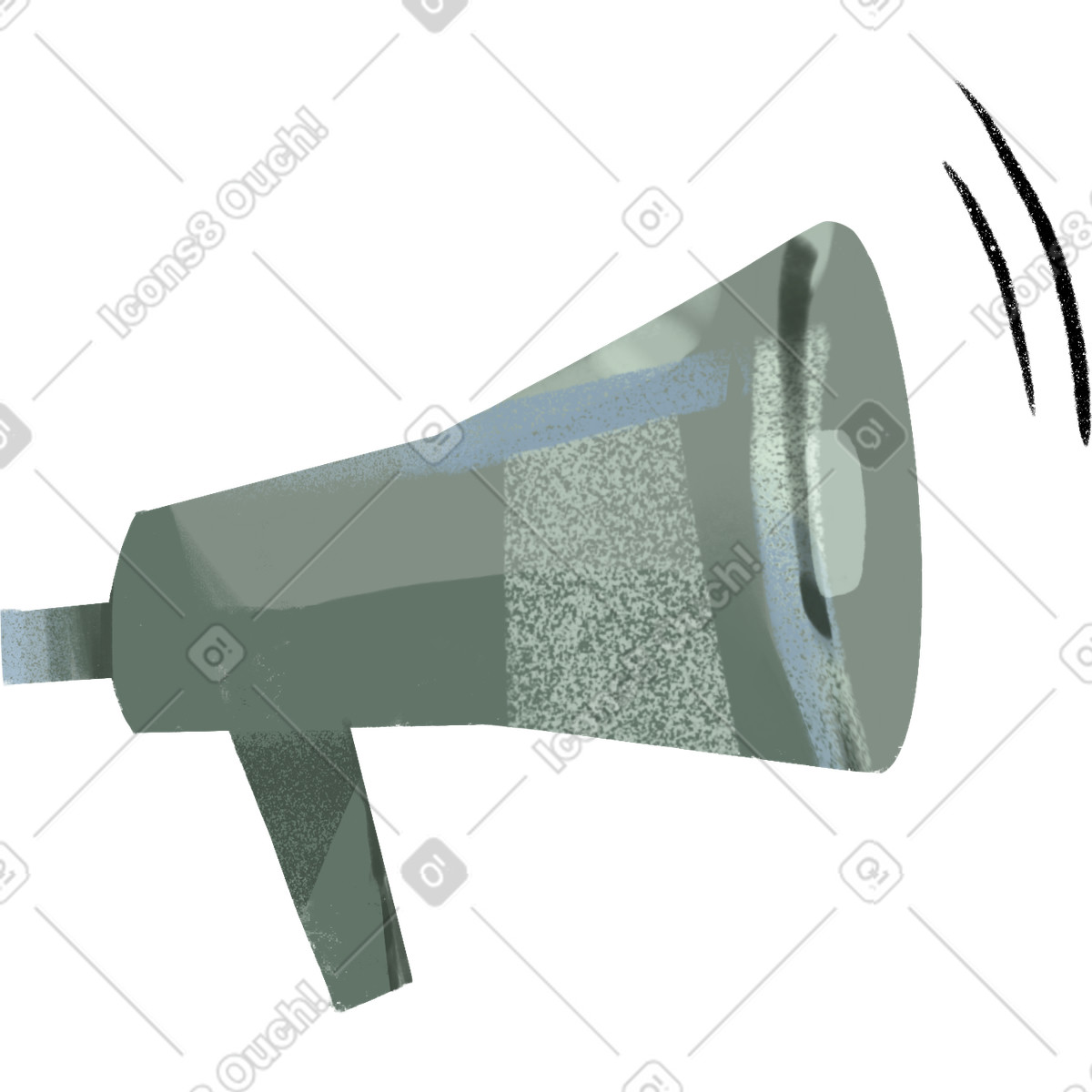 Ilustración Metal loudspeaker en estilo Ikigai a descargar en PNG y SVG