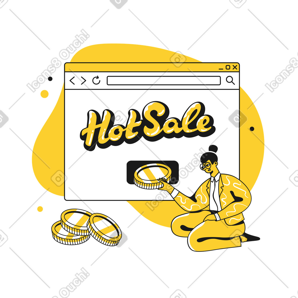Illustration Grosses soldes dans le style Taxi à télécharger aux formats PNG, SVG
