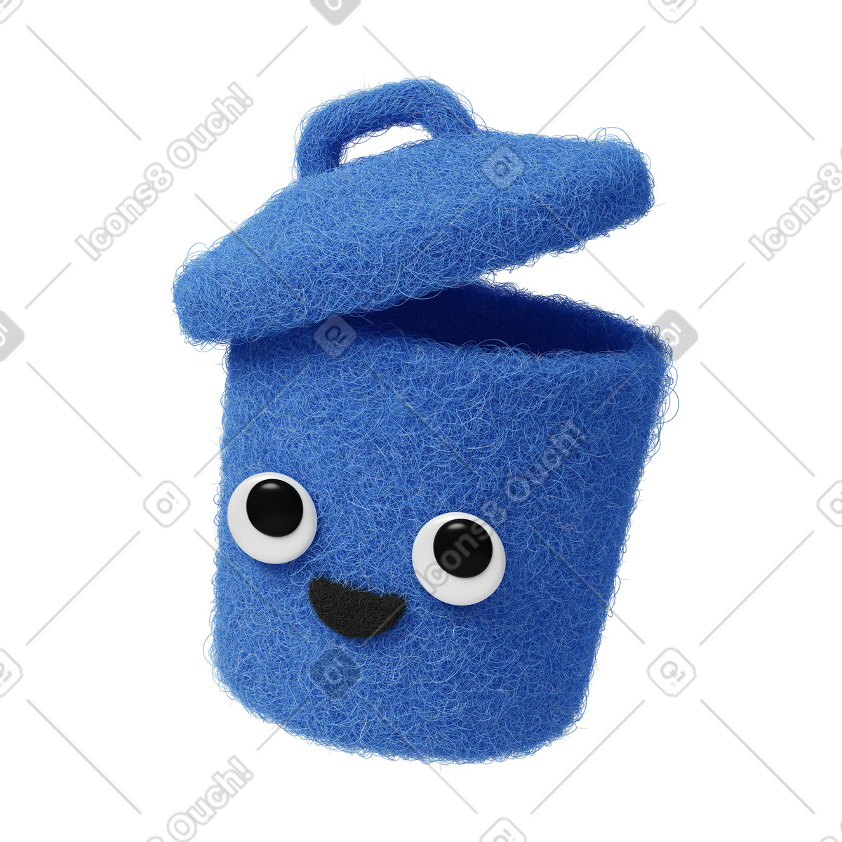 Illustration Open trash bin dans le style Fuzzy à télécharger aux formats PNG, SVG