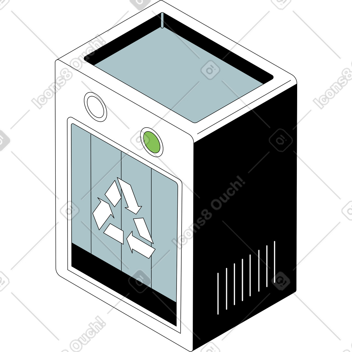 Illustration Machine de recyclage dans le style Isometric à télécharger aux formats PNG, SVG
