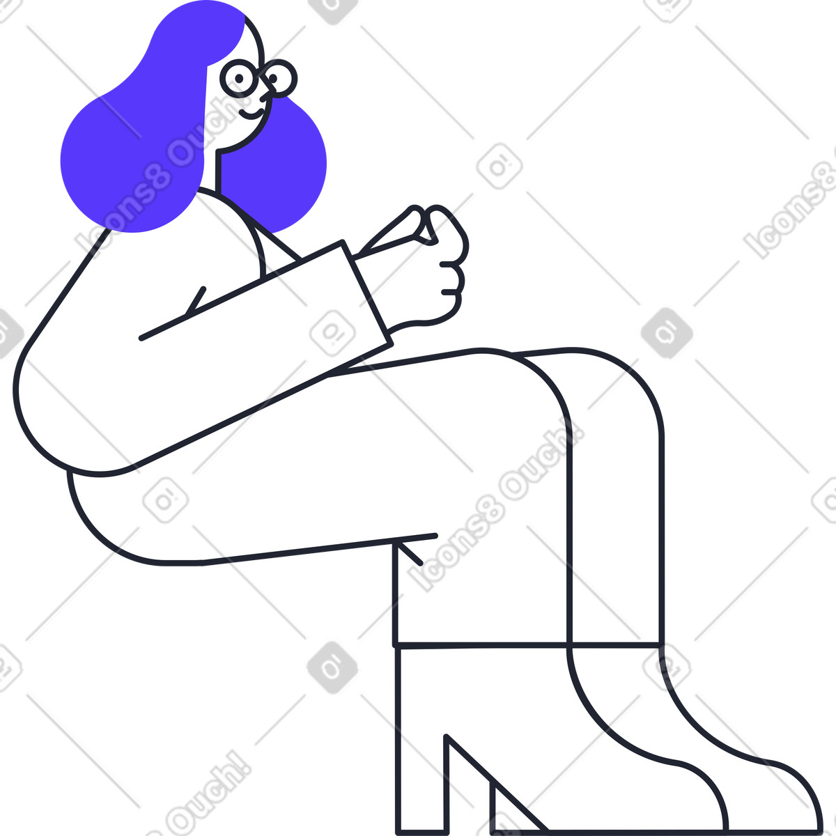 Donna illustrazione in stile Pablita scarica in PNG, SVG