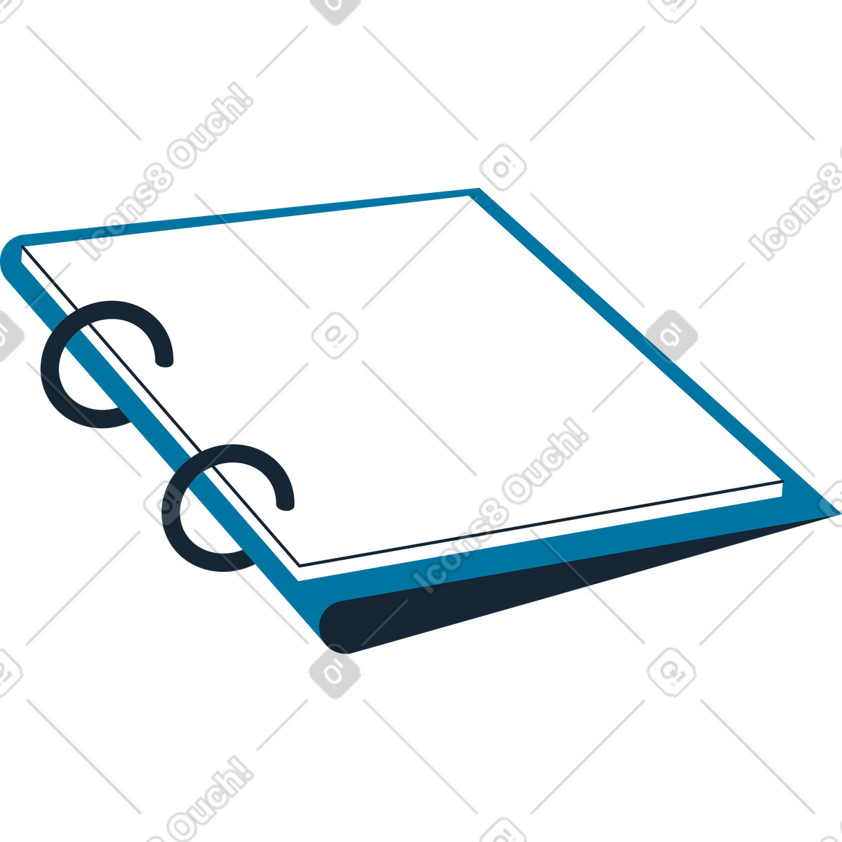 Taccuino piegato illustrazione in stile Indigo scarica in PNG, SVG