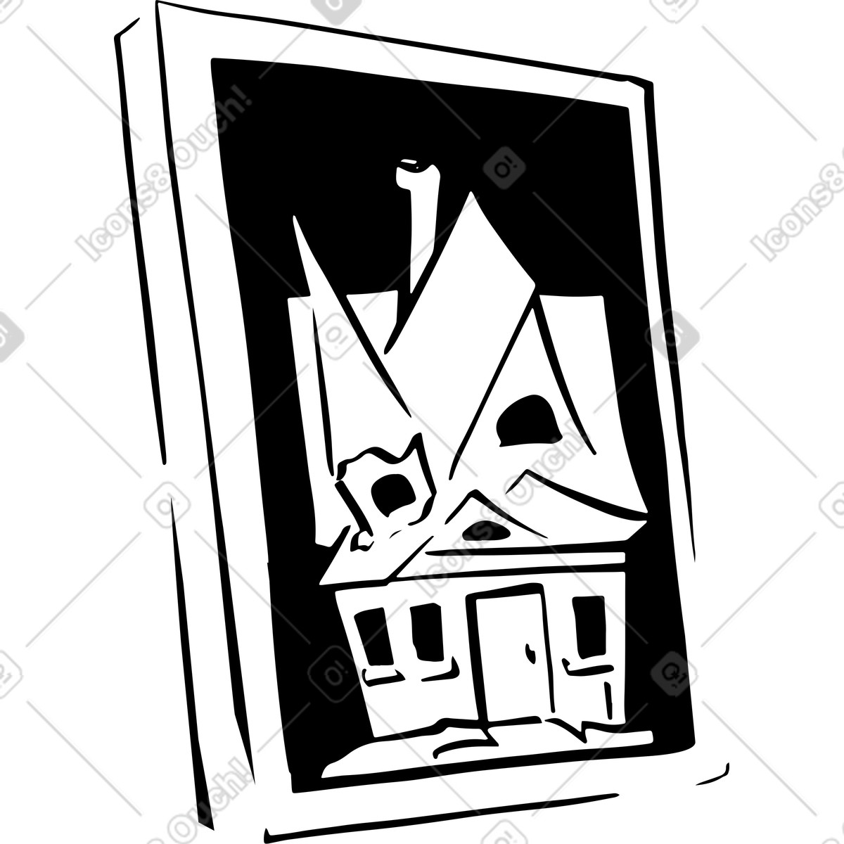 Anstrich eines hauses-Illustration im Line-Stil als Download in PNG, SVG