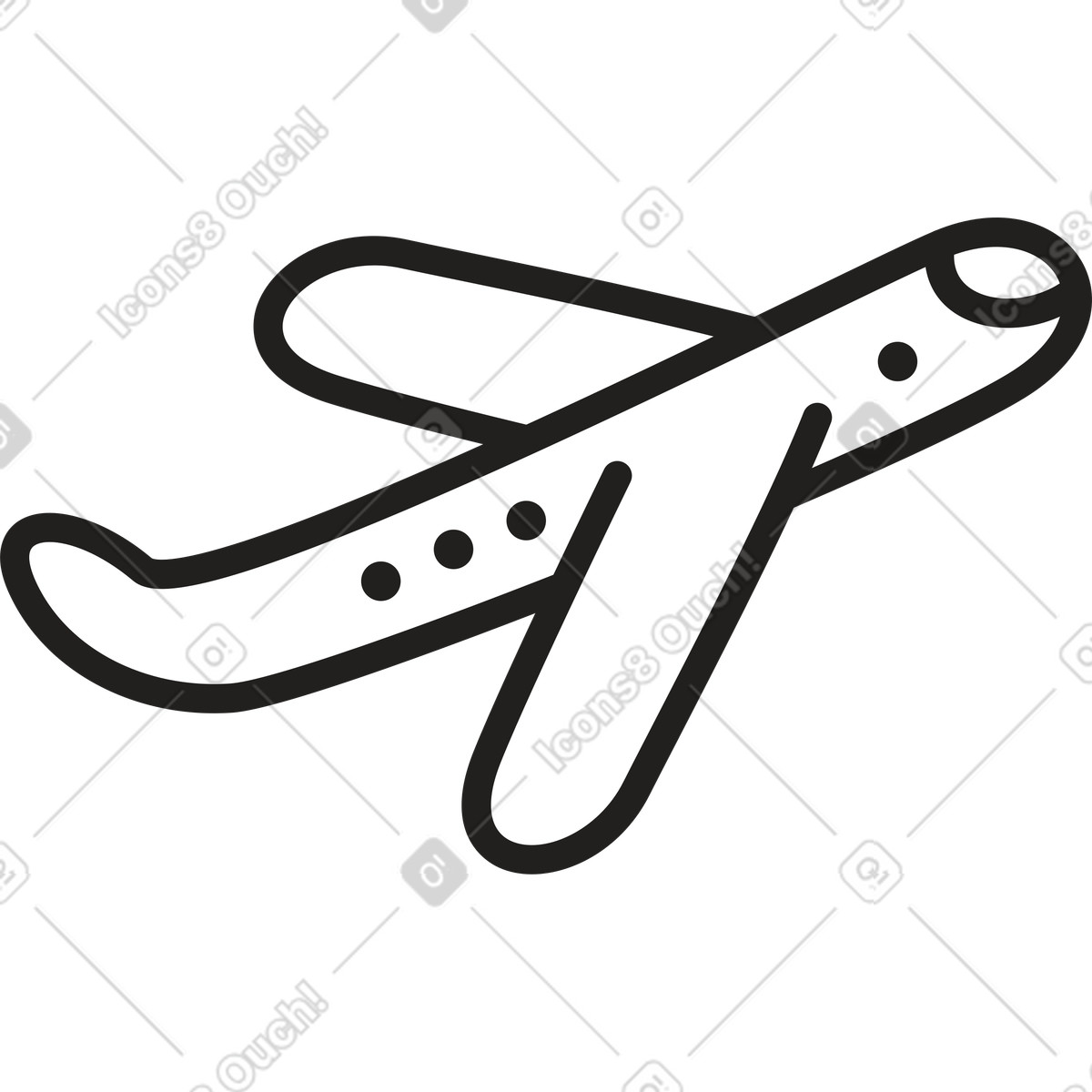 Ilustración Avión en estilo Little a descargar en PNG y SVG