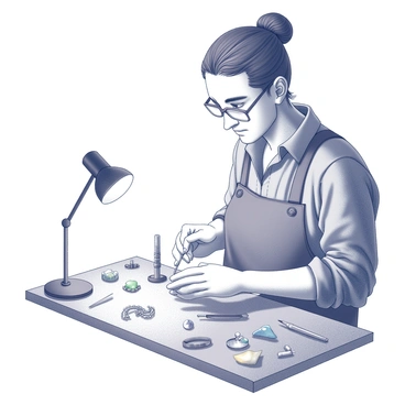 A skilled craftsman working on a piece of handmade jewelry