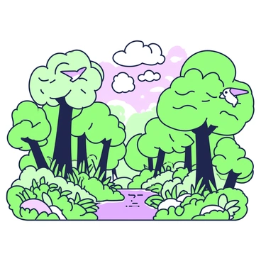 A lush tropical jungle with fog forming above the canopy from transpiration