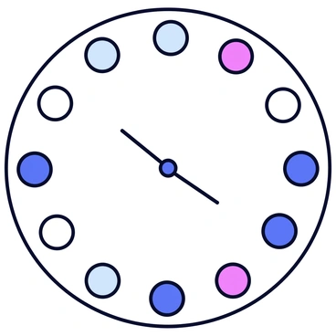 An analog clock face with a circular design. Each hour mark is replaced by different layers of the Earth, including the crust, mantle, outer core, and inner core. The clock features a simple outline with a minimalist style. The hour and minute hands are sleek and clearly visible, indicating the time. The background of the clock is a light color to enhance visibility.