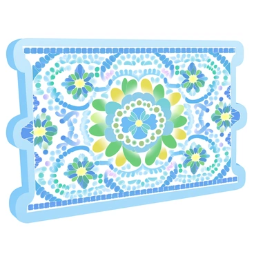 A wall is adorned with vibrant Islamic tile work featuring intricate, repeating geometric patterns. The tiles are in rich colors, including deep blues, bright greens, and warm yellows, arranged in a symmetrical design. The patterns are varied, showcasing a blend of star-like shapes and interlocking motifs throughout the surface. The overall effect is a stunning display of craftsmanship and cultural heritage.