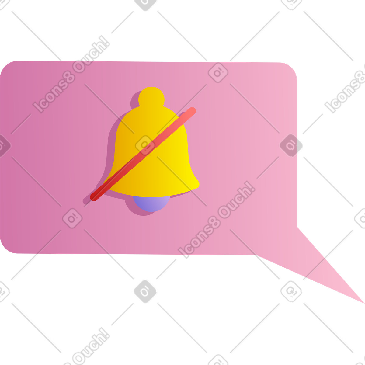 Benachrichtigungen deaktiviert-Illustration im Silky-Stil als Download in PNG, SVG