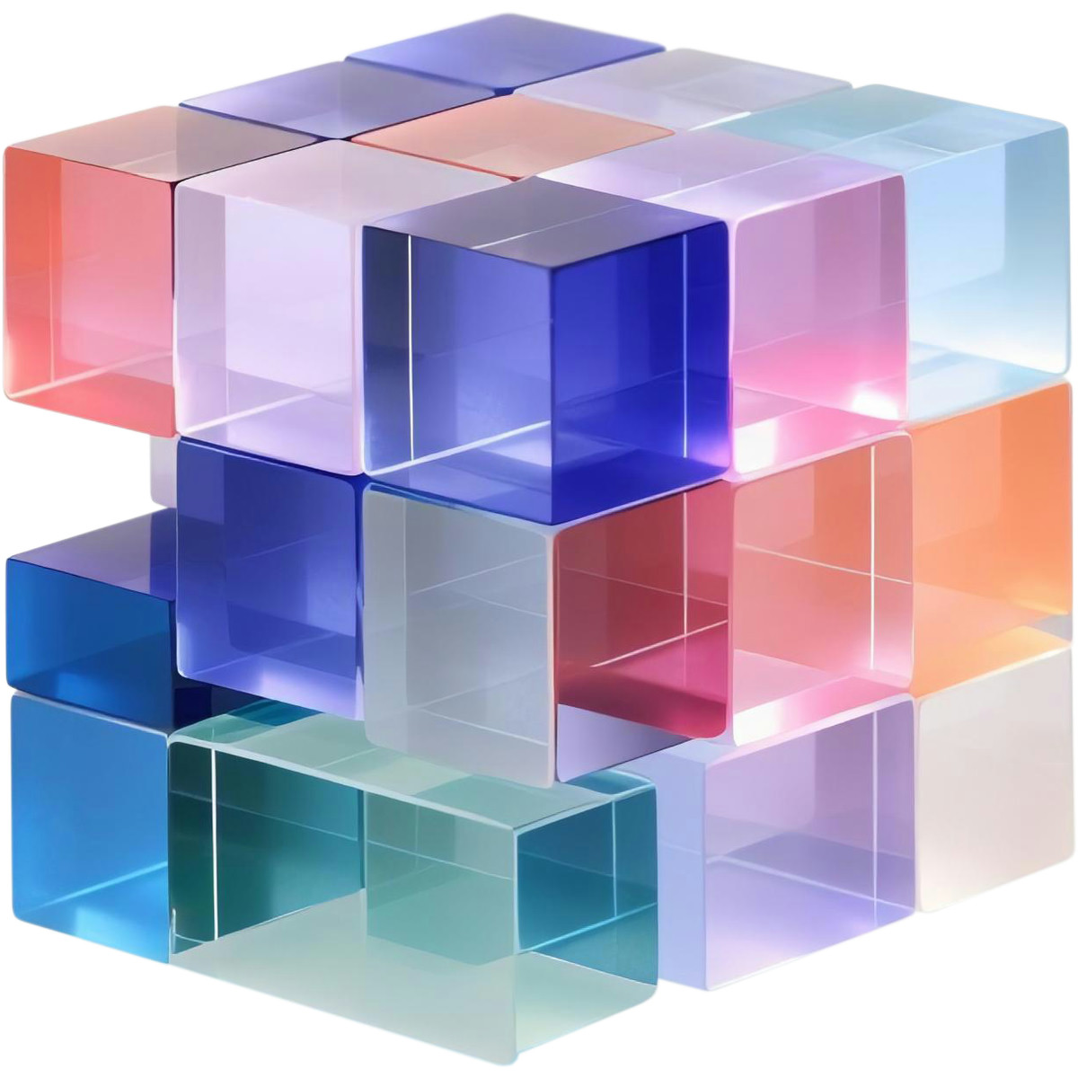 Blocks composition illustration in 3D style download in PNG, SVG