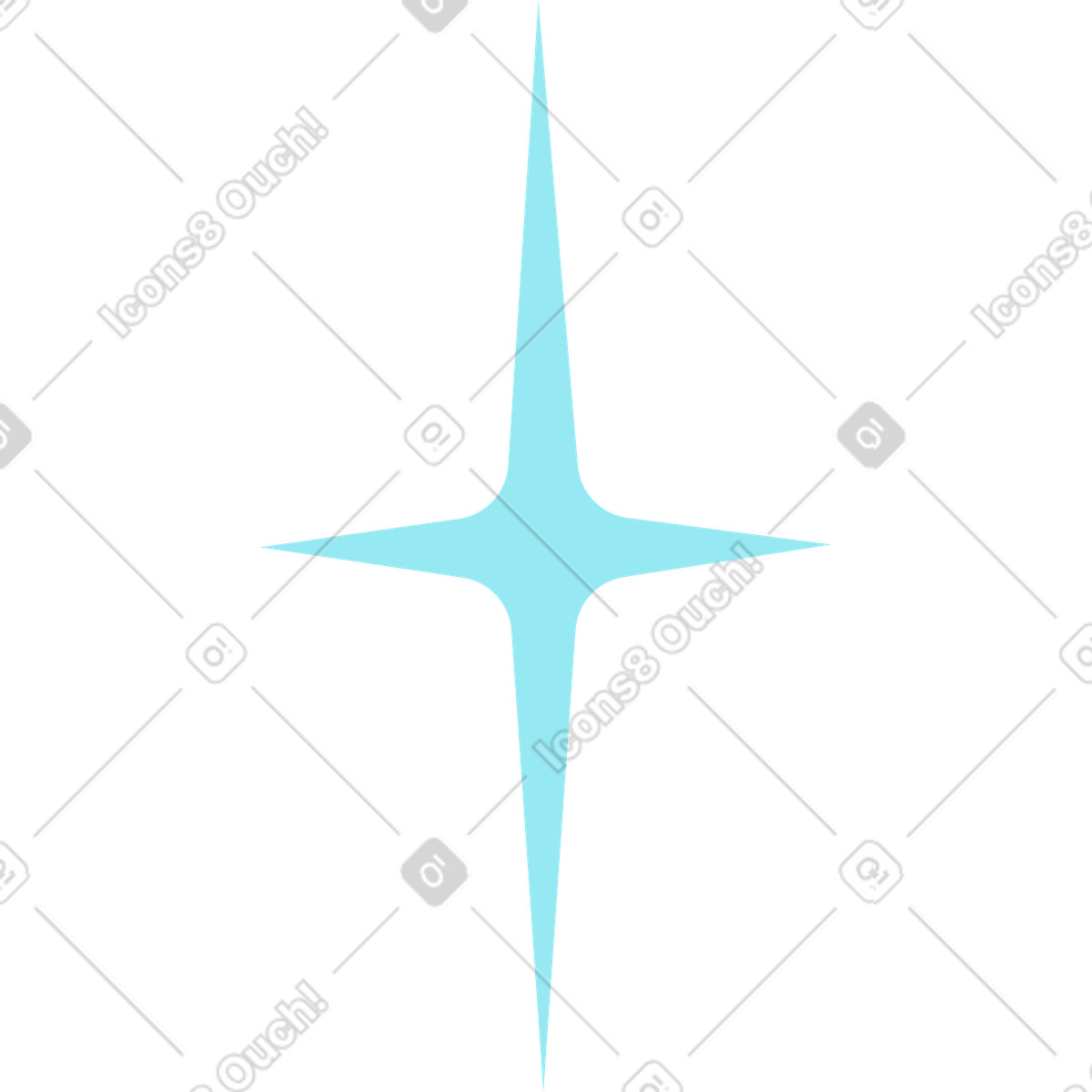 Blue star illustration in Florid style download in PNG, SVG