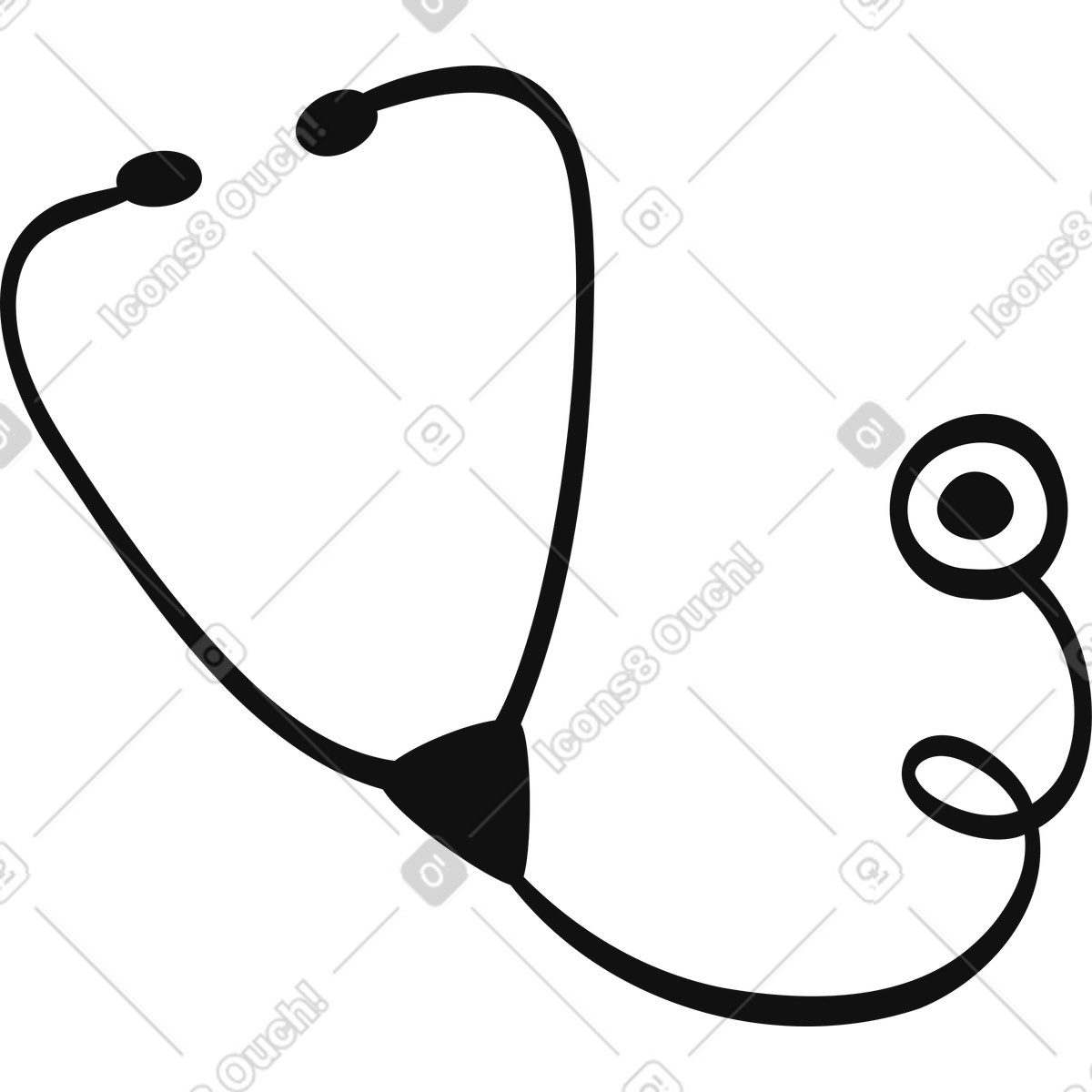 下载 Organic 风格的 Cardiology stethoscope instrument emphasizing heart examination and patient care 插画，支持 PNG、SVG 格式