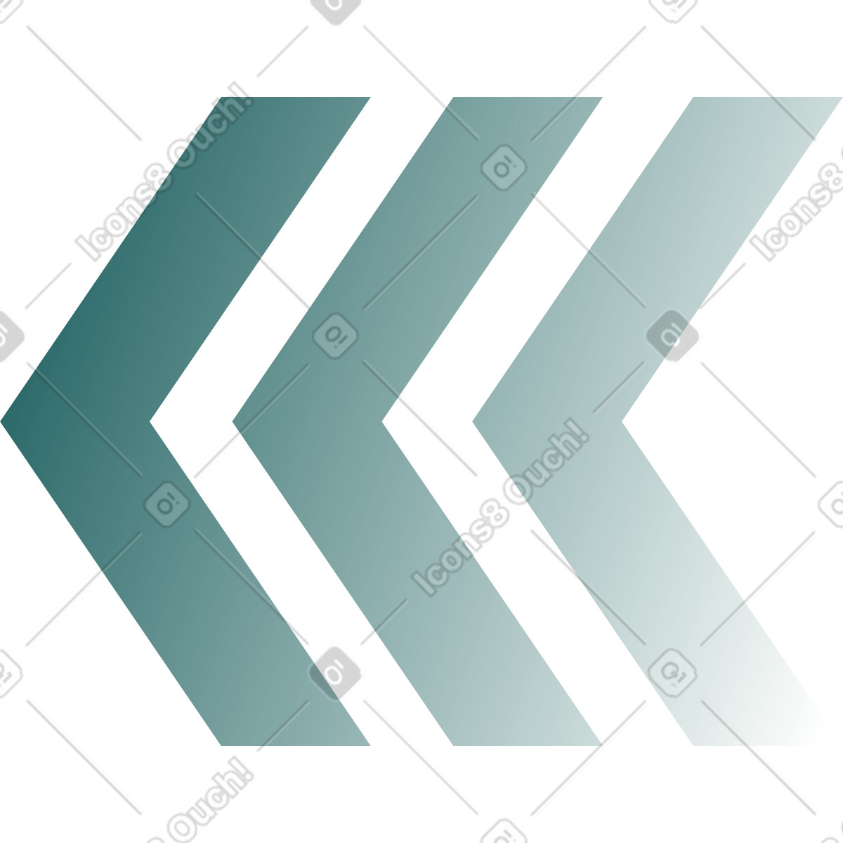 Triple pointer arrow illustration in PNG, SVG