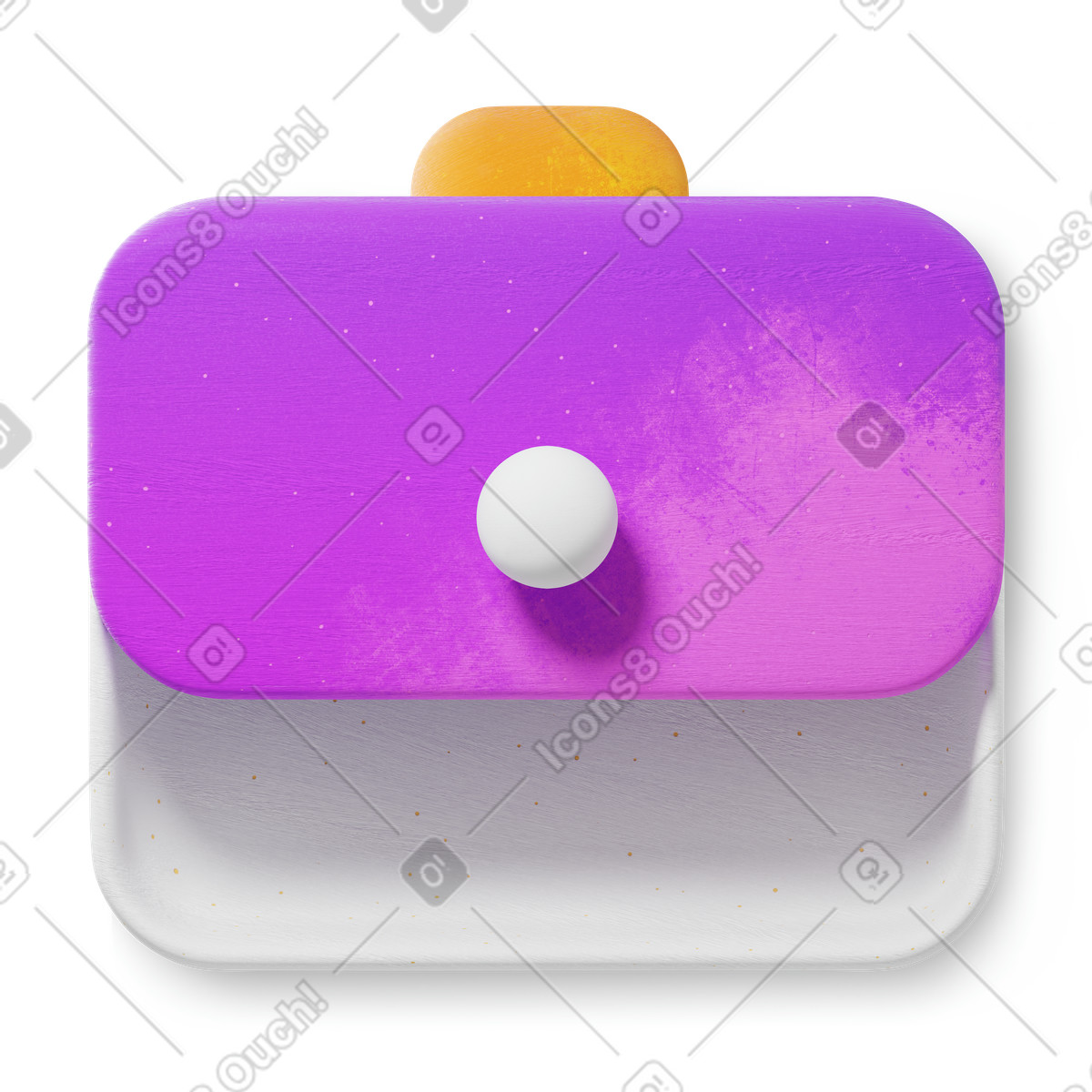 Purple business briefcase icon for productivity and professional work illustration in 3D Microsoft Fluent style download in PNG, SVG