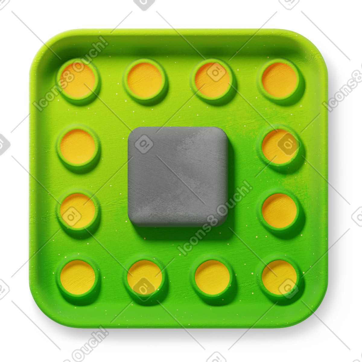Green microchip illustration in 3D Microsoft Fluent style download in PNG, SVG