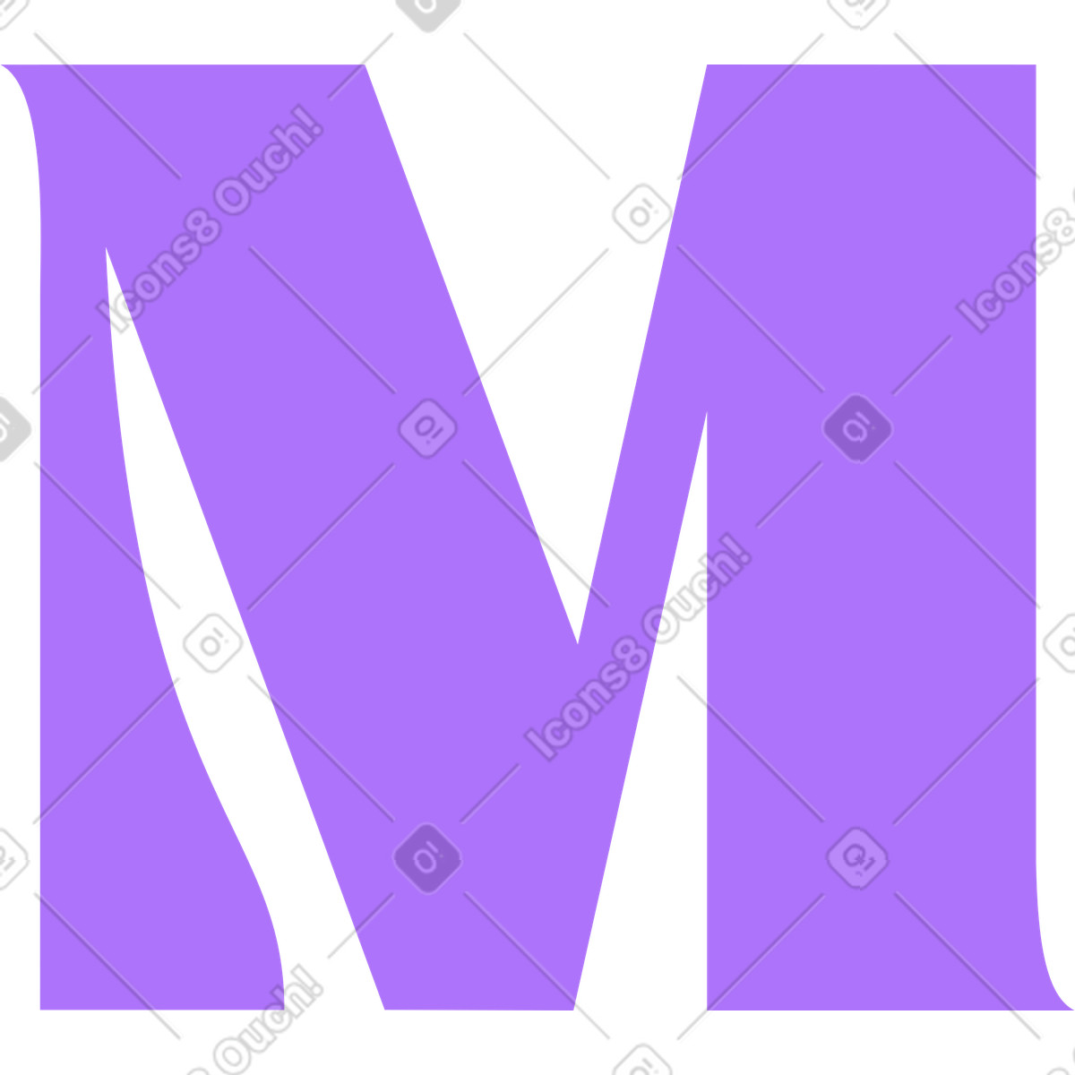 Ilustración Letra m en estilo Florid a descargar en PNG y SVG