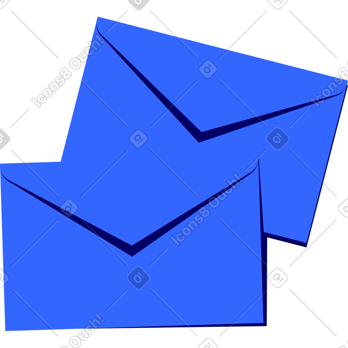 Ilustración Dos sobres de correo en estilo Lounge a descargar en PNG y SVG