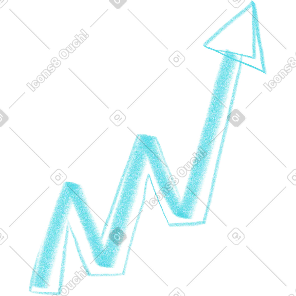 Blue arrow illustrazione in stile Doodle scarica in PNG, SVG