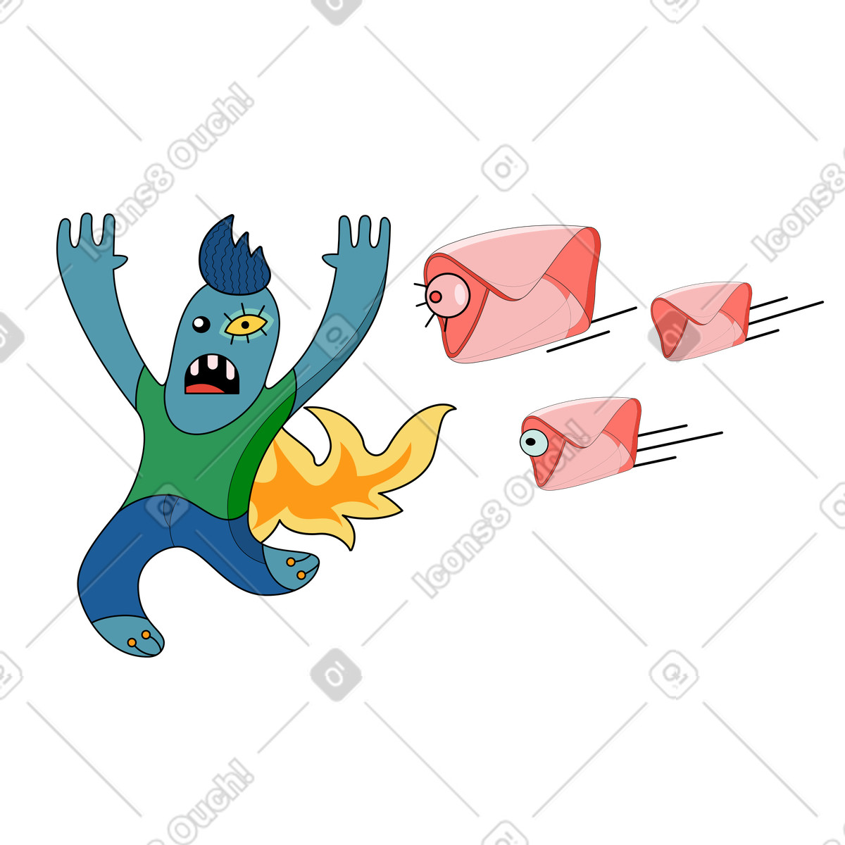 Fastidioso spam illustrazione in stile Surr scarica in PNG, SVG
