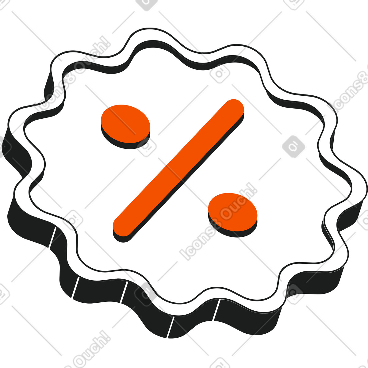 Percent sign illustration in Strict style download in PNG, SVG