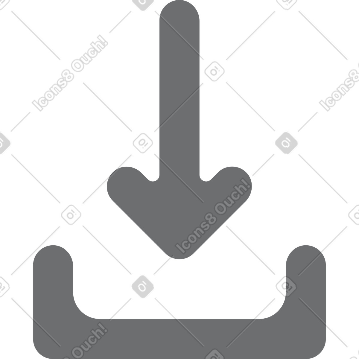 Download icon illustration in Incut style in PNG, SVG