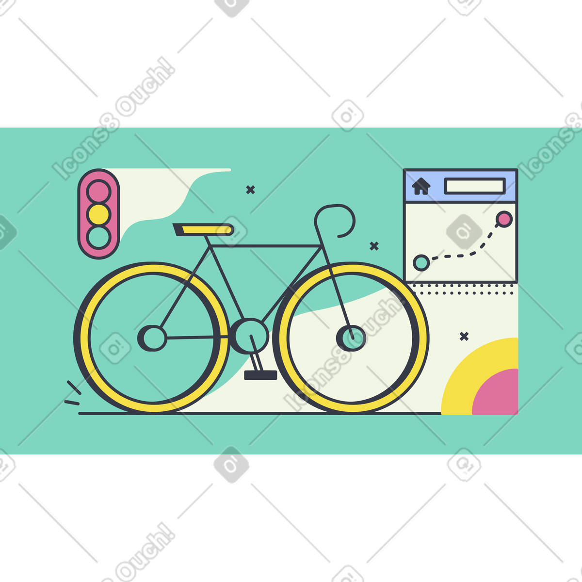 Ilustración animada Transporte personal en estilo Abstract a descargar en GIF, Lottie (JSON), AE