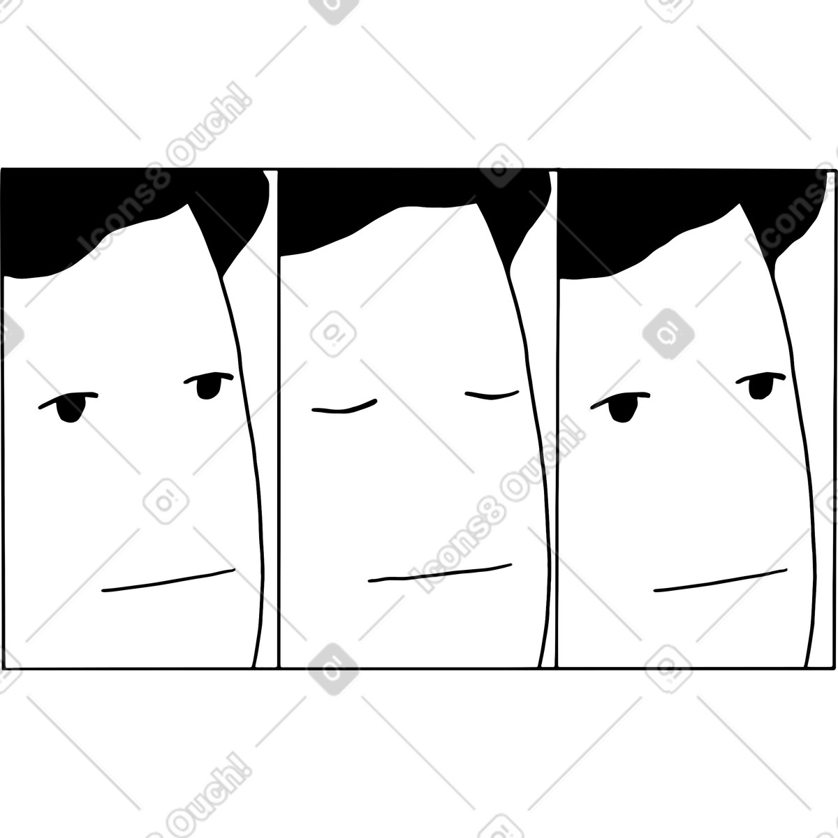 Ilustração de Personagem doodle piscando em no estilo Dudes para baixar em PNG, SVG