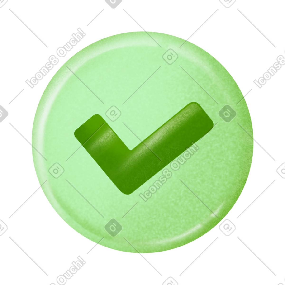Icon with a check mark illustration in Smart style download in PNG, SVG